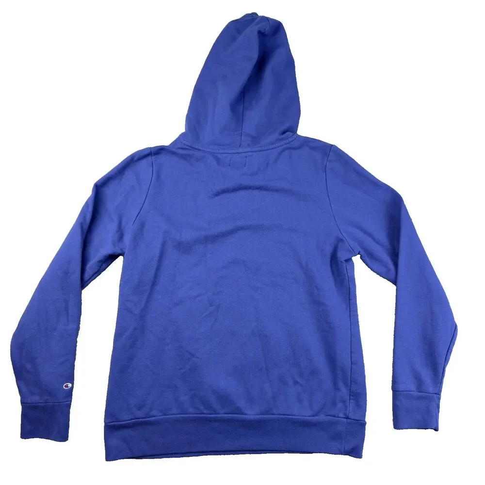Champion KU Kansas Jayhawks Hoodie Womens Extra Large Blue Pullover Rock Chalk - Picture 2 of 10